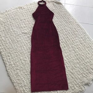 Long dark red dress used once excellent condition